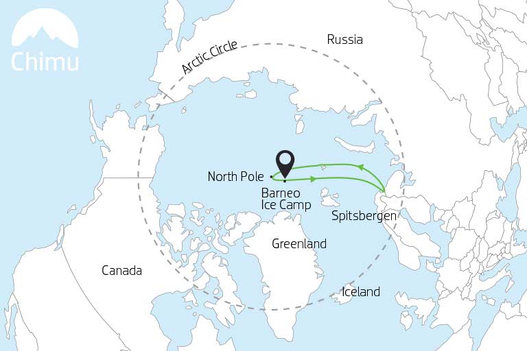 Map of Barneo Ice Camp. 