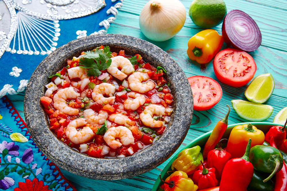 Seafood ceviche, typical dish from Peru