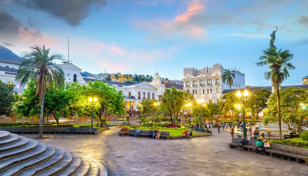 Plaza Grande in old town Quito, Ecuador