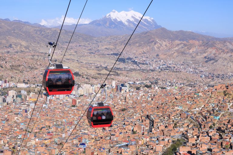 Cable car in La Paz Bolivia