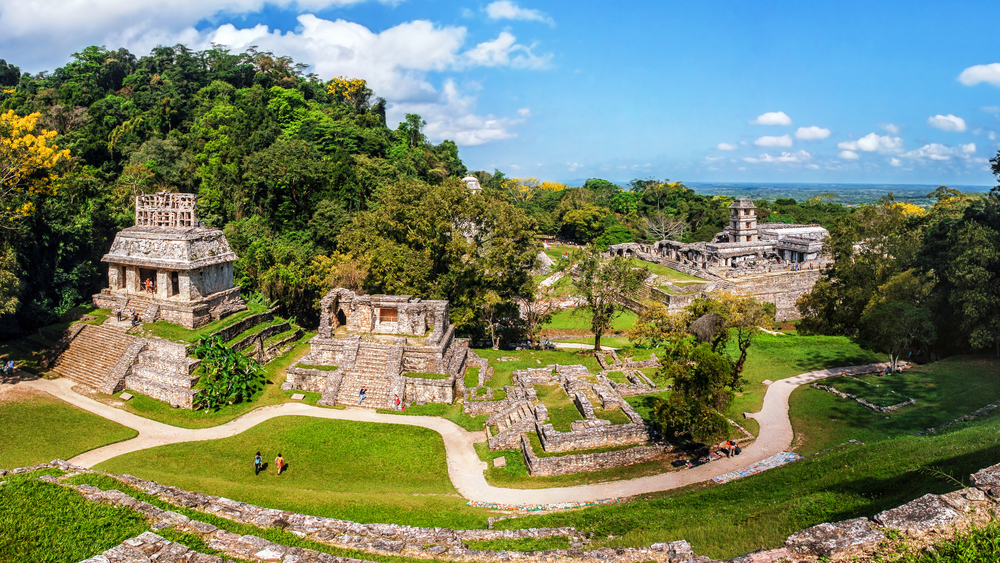 ancient mayan ruin in the forest