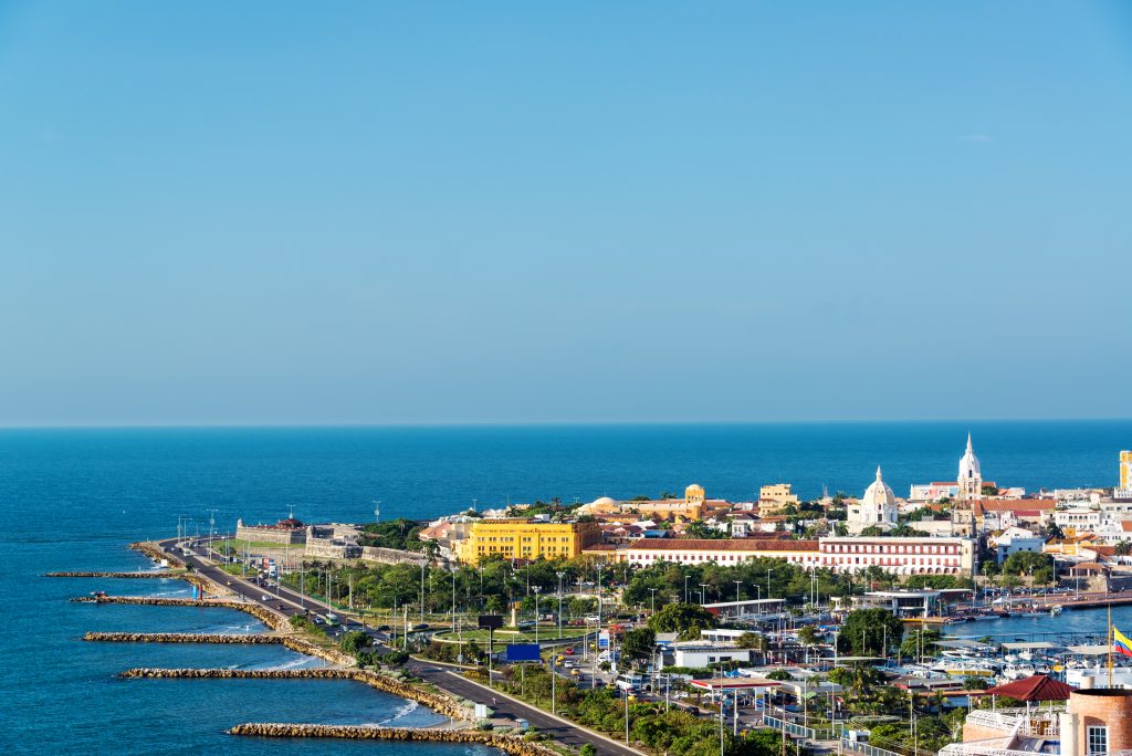 Historic Centre of Cartagena in Colombia and the Caribbean sea