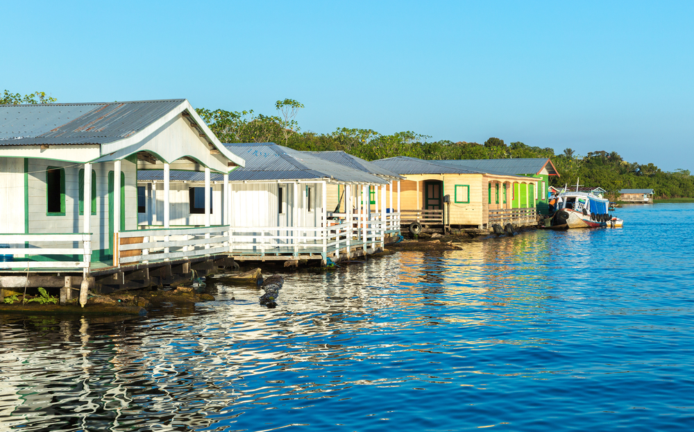 Floating houses in Manaus, Brazil