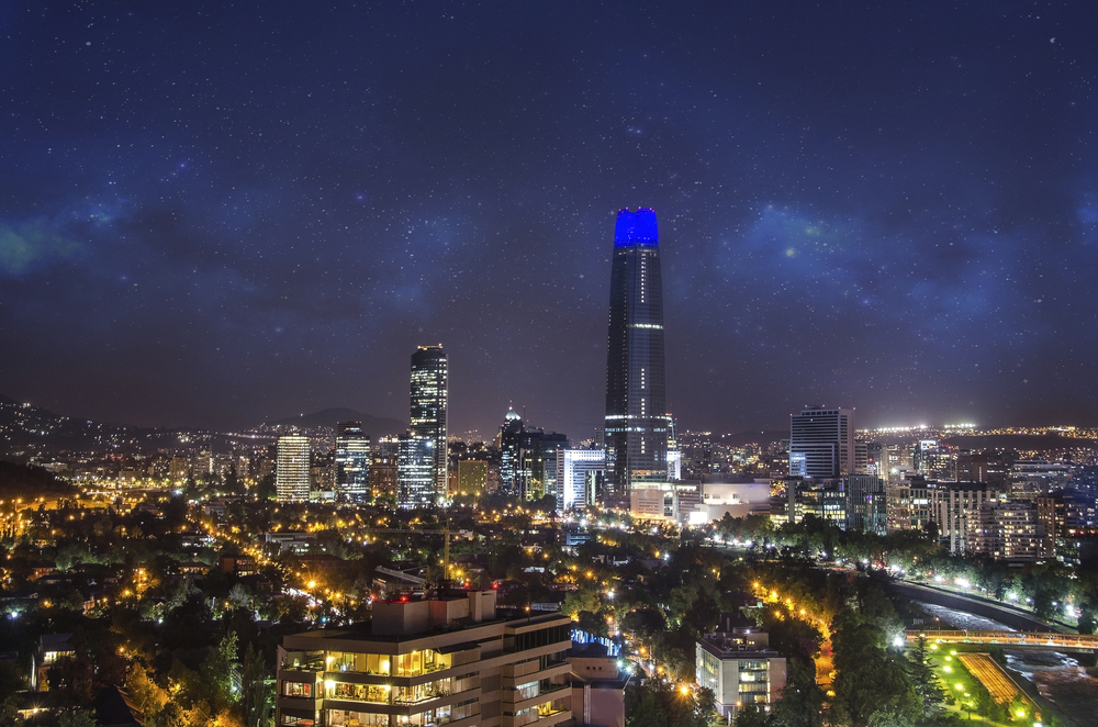 Night view of Costanera Centre.